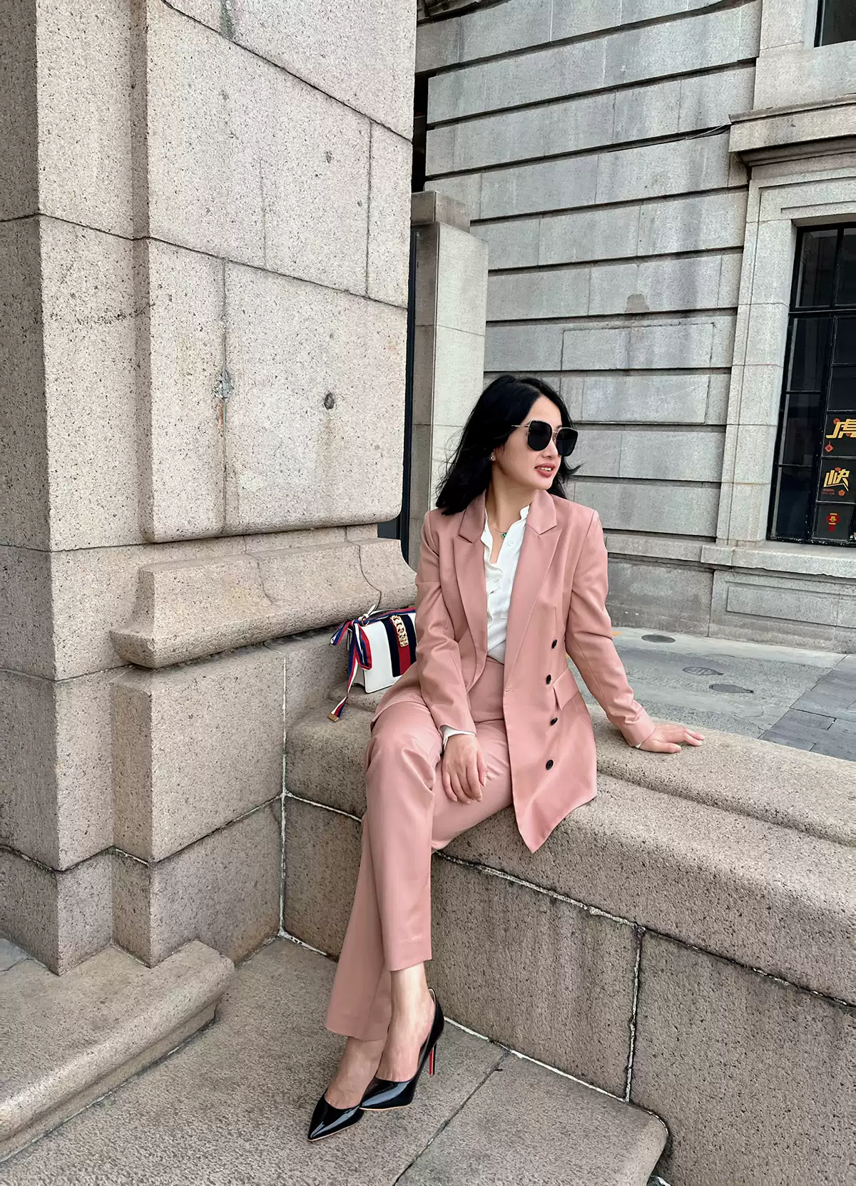 LANFLORA virgin初剪羊毛 轻熟轻奢奶糯风御姐风春秋套装气质两件