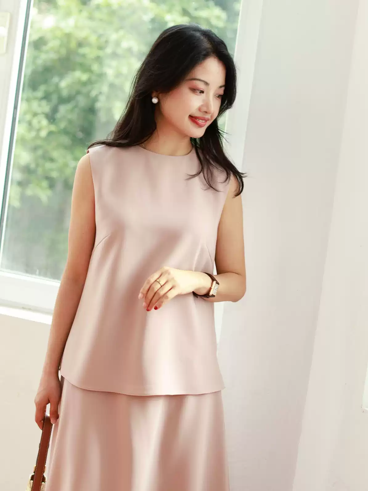 芬芳花儿 超美色 巅级进口三醋酸 高端立裁背心女春夏新款上衣