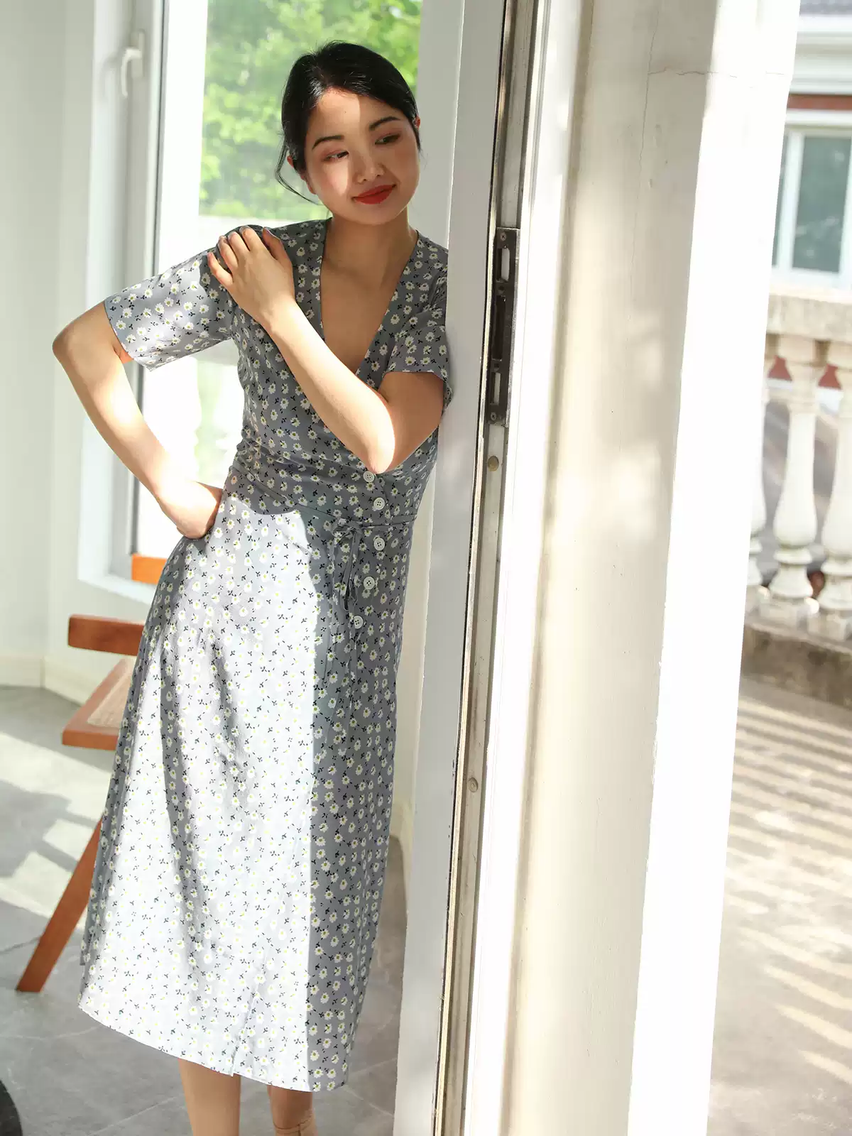 6A级真丝 小雏菊 高端精致春日碎花裙连衣裙桑蚕丝裙子新款女夏季